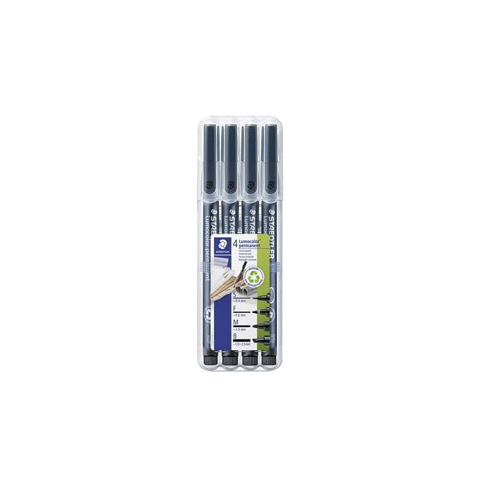 OHP Staedtler Lumocolor® 31 Alkoholos marker készlet - Fekete (4 db / csomag) (31-9WP4GS)