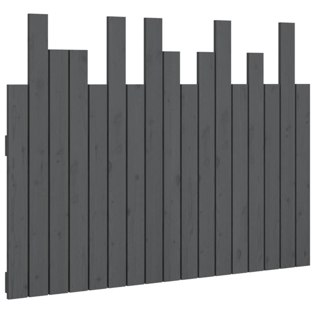 szürke tömör fenyőfa fali fejtámla 108 x 3 x 80 cm (824775)
