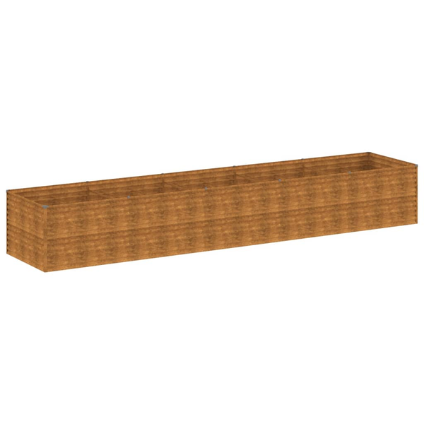 Strat înălțat de grădină, 479x100x69 cm, oțel corten