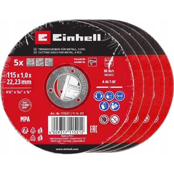 ŘEZNÉ KOTOUČE NA KOV 115MM 5 KUSŮ KWB EINHELL