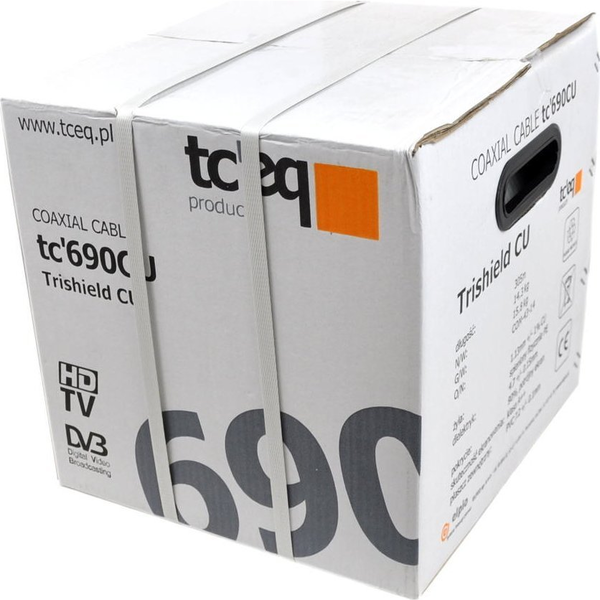 Elpio Kabel koncentryczny tc 690CU-113-PE-FL(RG-6Cu TRISHIELD) zewnętrzny, żelowany Krążek 305m