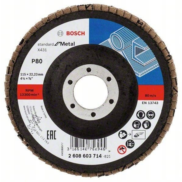 Bosch Accessories 2608603714 X431 Felületcsiszoló korong Ø 115 mm Furat átmérő 22.33 mm Acél 1 db