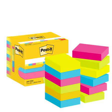 3M POST-IT Öntapadó jegyzettömb, 38x51 mm, 12x100 lap, 