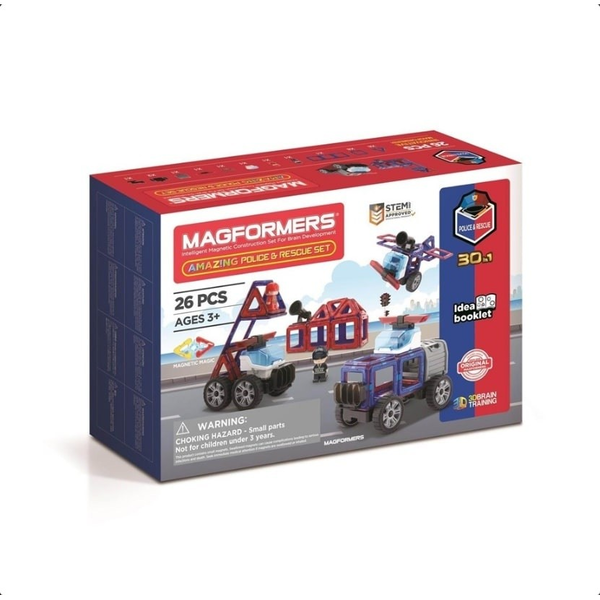 Magformers Rendőrségi és sürgősségi 26 darabos mágneses építőjáték