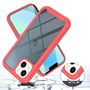 Samsung Galaxy A14 4G / A14 5G SM-A145F / A146B, Силиконов гръб и пластмасов преден калъф, с предно и задно стъкло, средна устойчивост на удар, Wooze Power Case, черен/червен (130512)