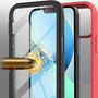 Samsung Galaxy A14 4G / A14 5G SM-A145F / A146B, Силиконов гръб и пластмасов преден калъф, с предно и задно стъкло, средна устойчивост на удар, Wooze Power Case, черен/червен (130512)