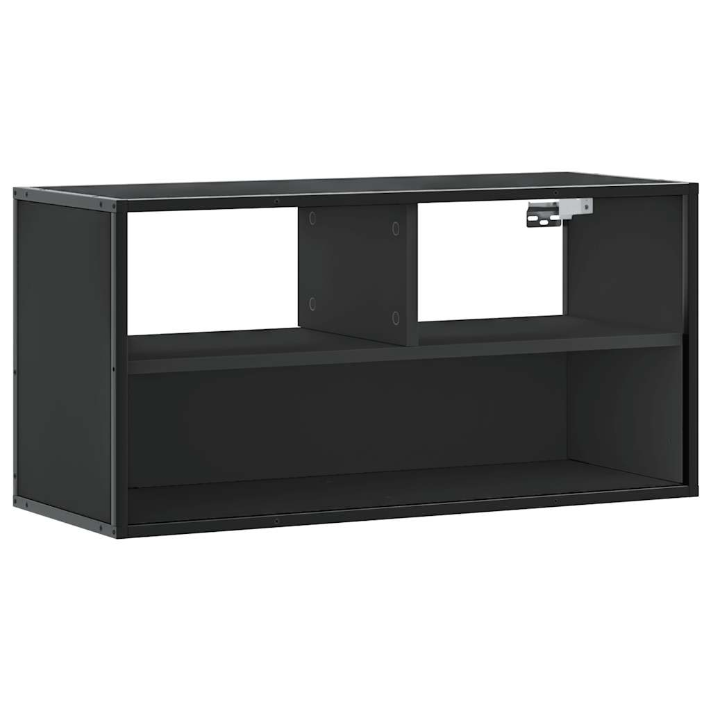 fekete szerelt fa és fém TV-szekrény 80x31x39,5 cm (848924)