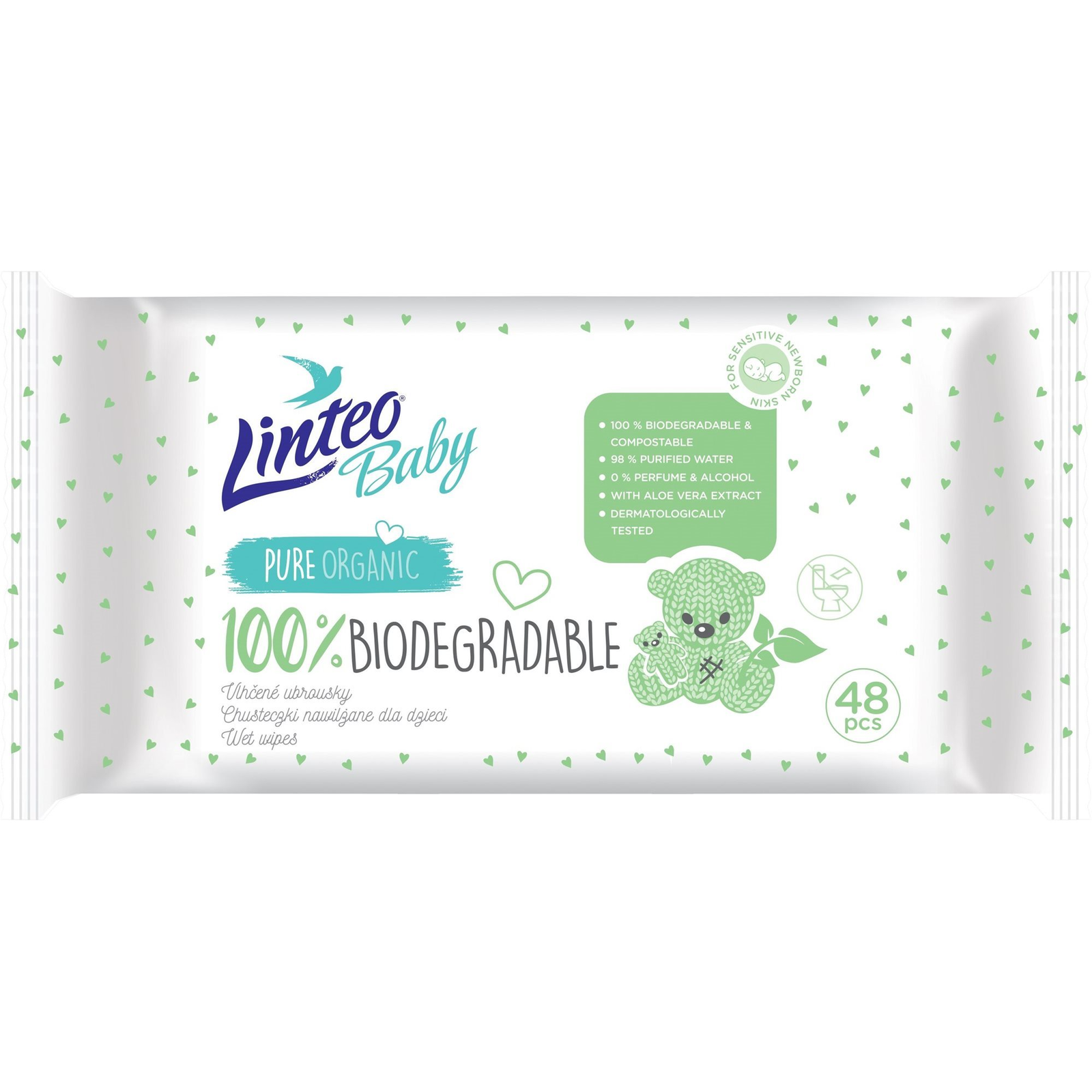 LINTEO Baby 100% biológiailag lebomló, 48 db (8595686302002)