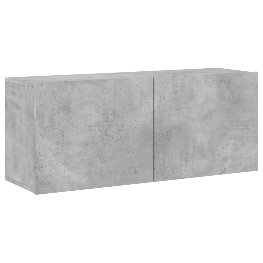 betonszürke falra szerelhető TV-szekrény 100 x 30 x 41 cm (836969)