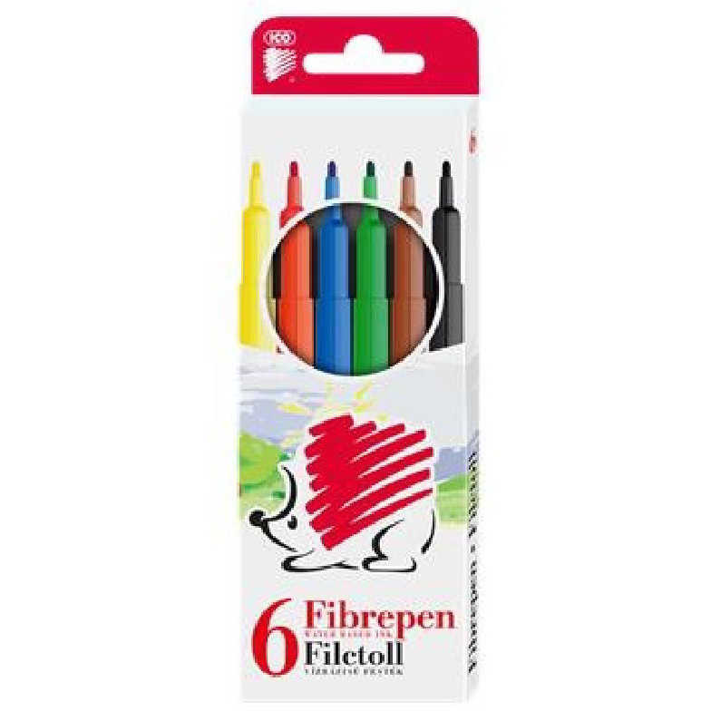 ICO Süni 300 D6 Filctoll készlet - Vegyes színek (6 db / csomag) (9580123000)