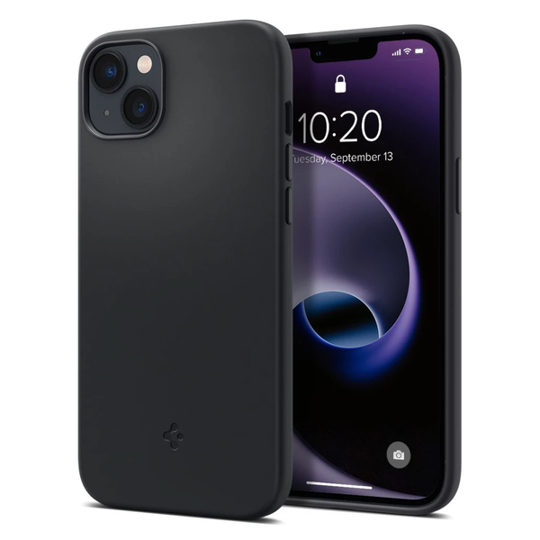 SPIGEN SILICONE FIT MAG MAGSAFE iPhone 14 Plus / 15 Plus készülékhez tok fekete