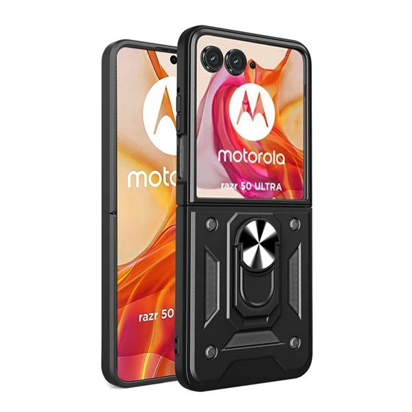 gigapack Defender szilikon telefonvédő (ütésállóság, tartógyűrű, kameravédő) FEKETE Motorola Razr 50 Ultra 5G (XT2451-3) " csomagolás" (GP-162490)