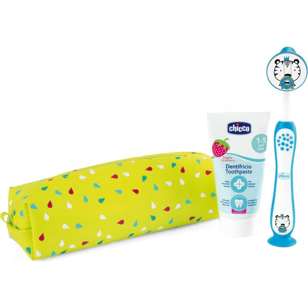 CHICCO Fogkefe És Fogkrém Szett Tokban - Tiger, 3 Éves Kortól