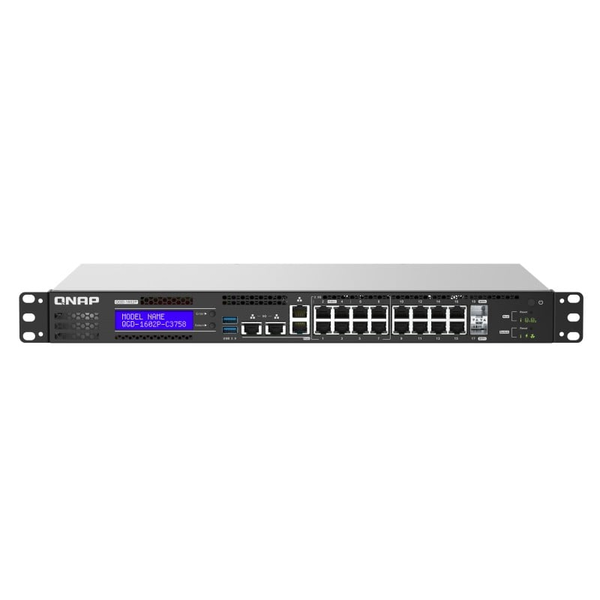 QNAP QGD-1602 Administreret L2 Gigabit Ethernet (10/100/1000) 1U Sort, Grå
