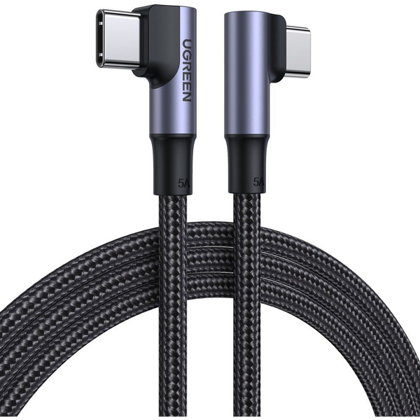 Ugreen kabel pro rychlé nabíjení USB-C - USB-C, úhlový, PD QC FCP, 100W,