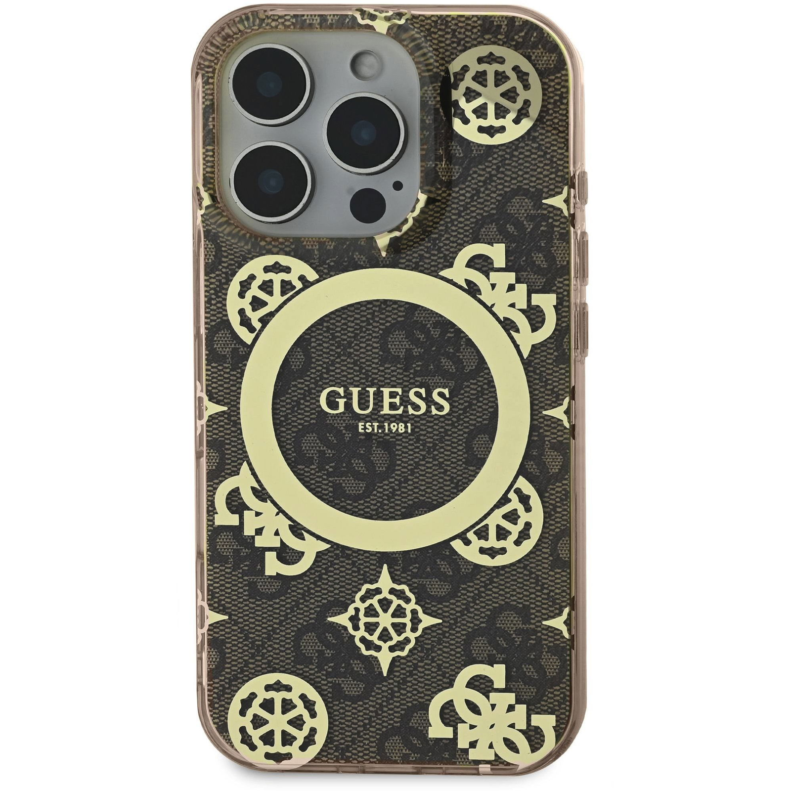 Guess IML 4G Peony iPhone 16 Pro Max barna MagSafe tok (GUHMP16XH4PYEEW)