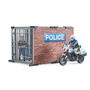 Комплект за игра Bruder bworld - Полицейски участък с мотоциклети