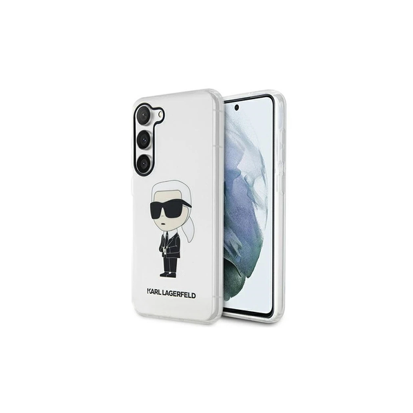 Karl Lagerfeld KLHCS23SHNIKTCT S23 S911 készülékhez kemény tok Ikonik Karl Lagerfeld átlátszó