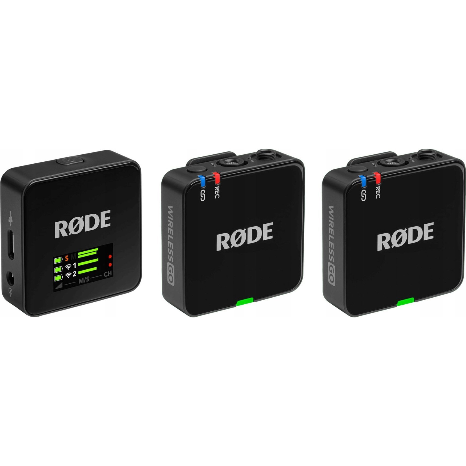 Rode Wireless GO GEN3 kompakt két csatornás digitális vezeték nélküli mikrofon rendszer adóba épített mikrofonnal, black (WIGOGEN3)