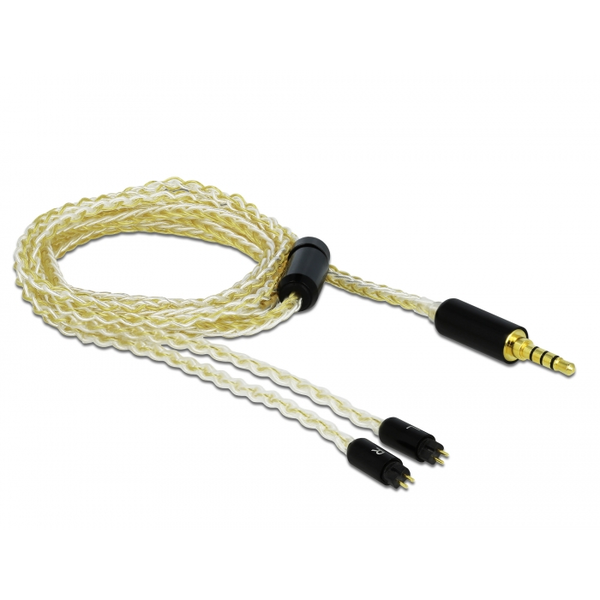 Delock Audio kábel 3,5 mm 4 tűs sztereo jack apa - 2 x 2 tűs apa 1,25 m (85849)
