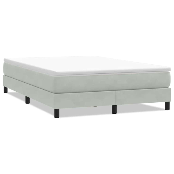 világosszürke bársony rugós ágy matrac nélkül 160x210 cm