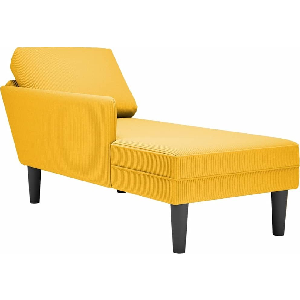 Fotel társalgó párnával Világossárga kordbársony anyagból (4009821)