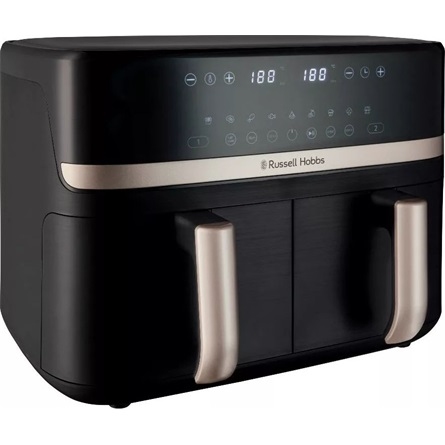 RUSSELL HOBBS SatisFry фурна с горещ въздух с две кошници, 9 л, черно/шампанско