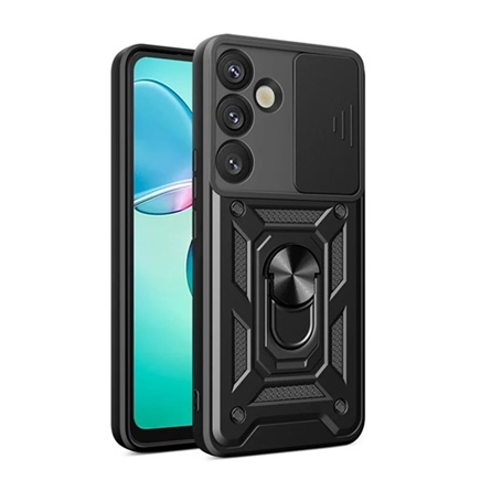 GIGAPACK Defender szilikon telefonvédő tartógyűrűvel kameravédővel Samsung Galaxy A57 5G fekete GP-182770