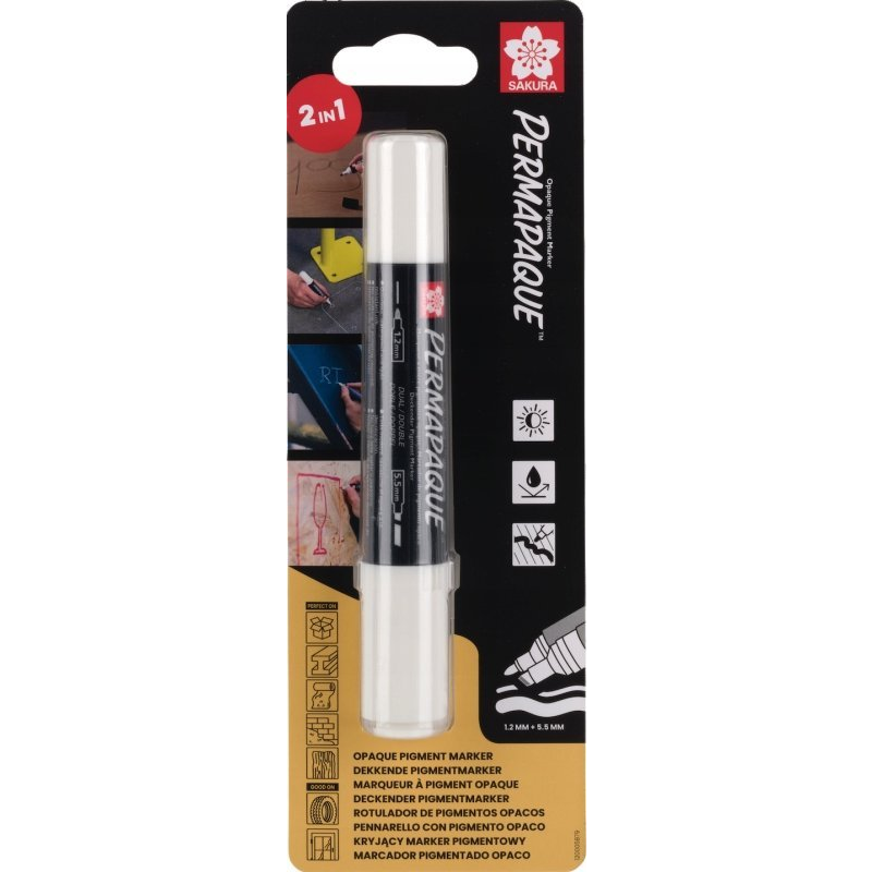 Sakura Permapaque Kettős Hegyű Fehér Toll (SKBLXZPKTN1C)