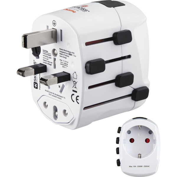 Hama World Travel Pro adaptador de energia Universal Branco