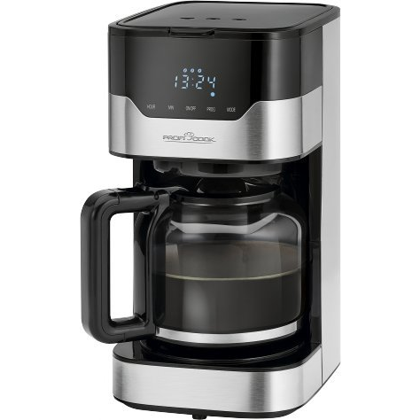 Profi Cook PC-KA 1169 Kávéfőző Nemesacél, Fekete Kapacitás, csésze=14 Üveg kanna (PCKA1169)
