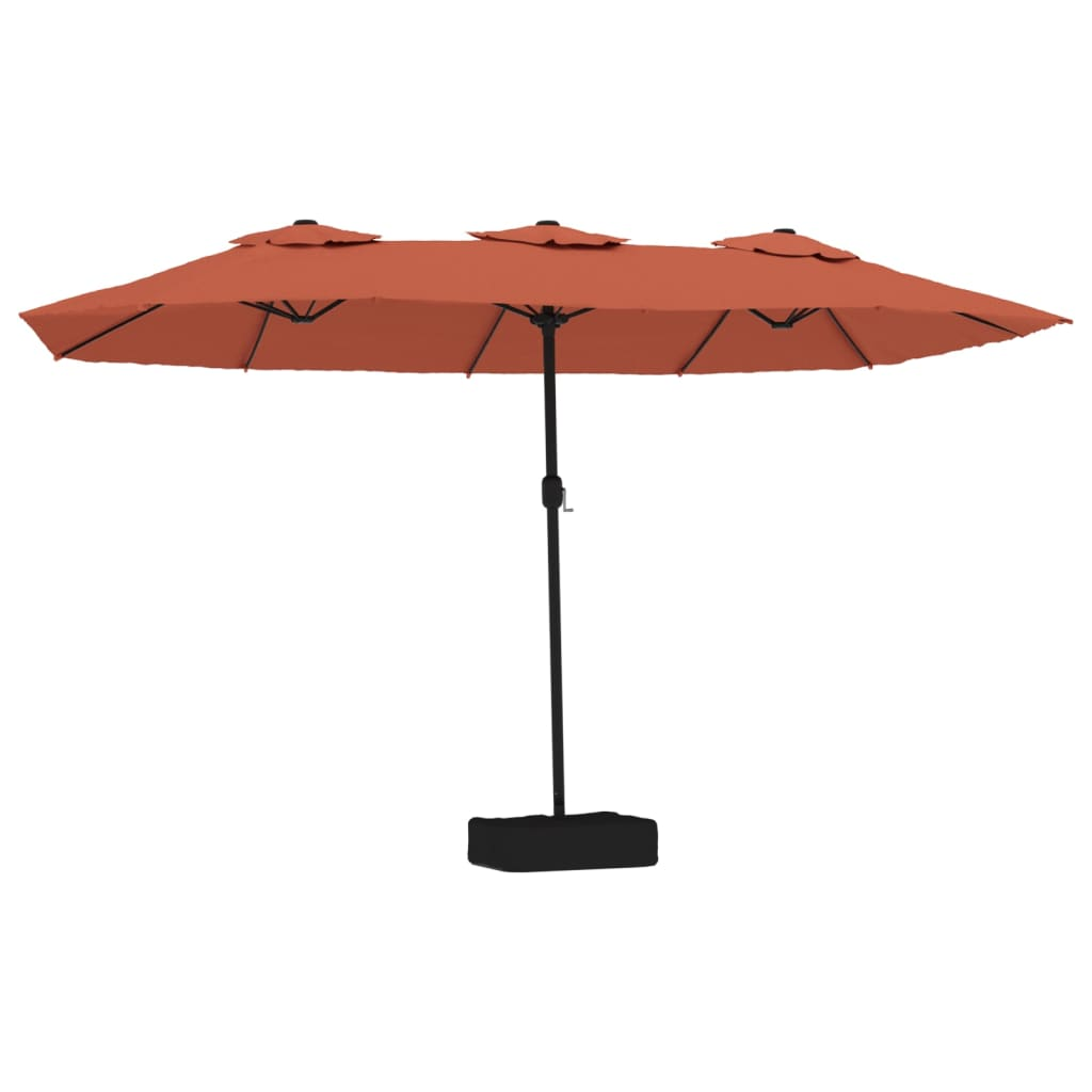 terrakotta dupla tetős LED-es napernyő 449x245 cm (362958)