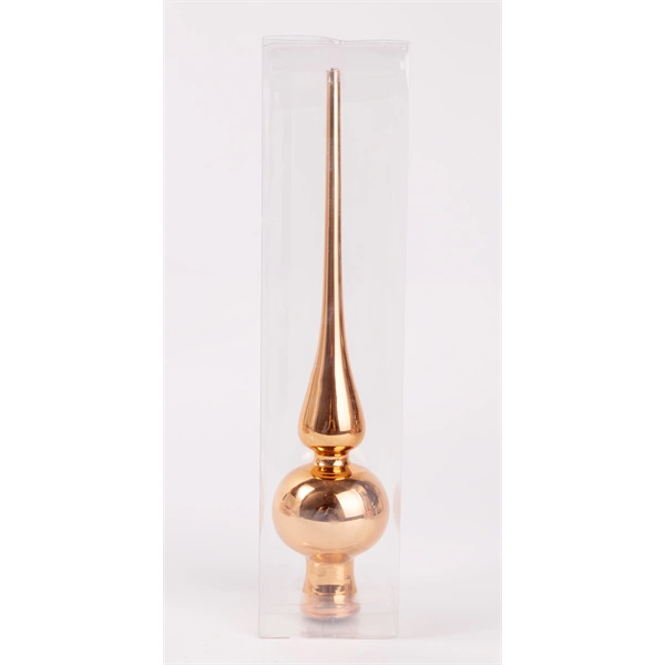 IRIS üveg karácsonyi csúcsdísz pvc dobozban, fényes bronz 25,3 cm (055530)