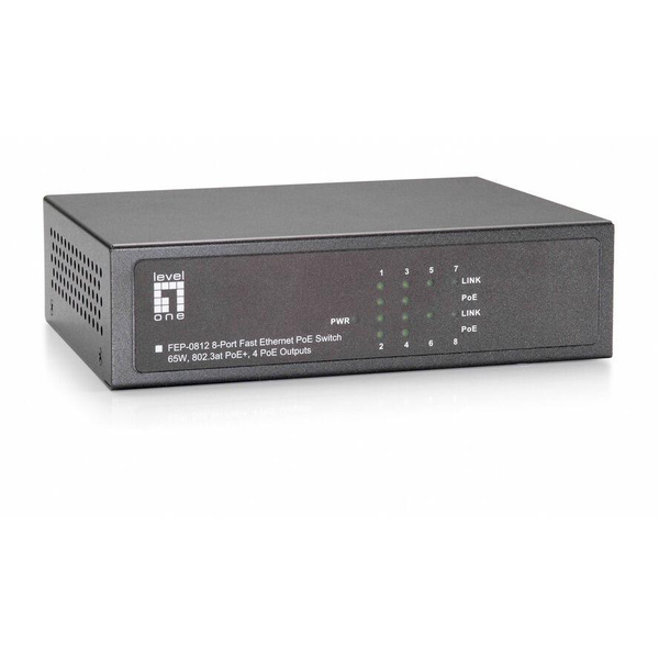 LevelOne FEP-0812 switch-uri Fast Ethernet (10/100) Power over Ethernet (PoE) Suport Negru