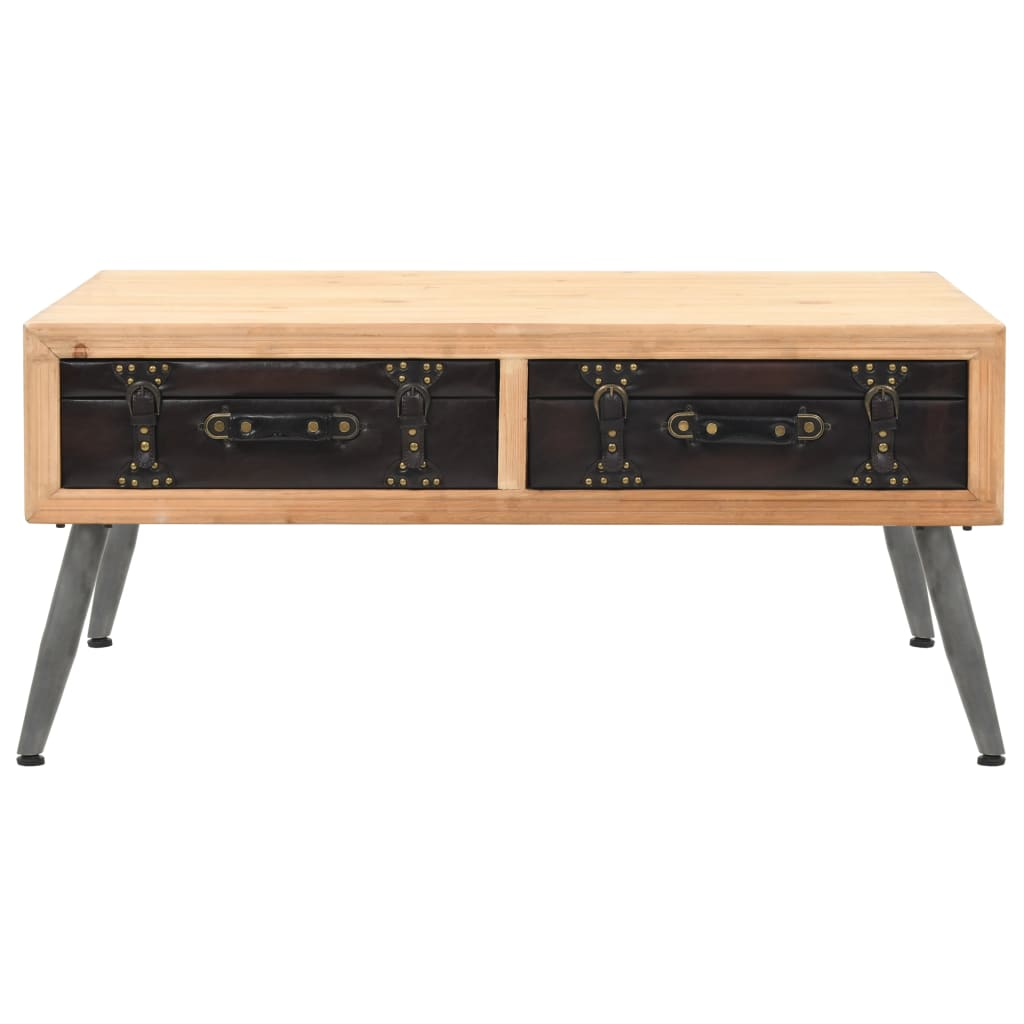 tömör fenyő dohányzóasztal 115 x 55 x 50 cm (245777)