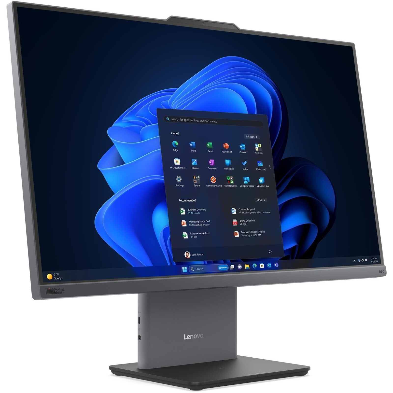 Lenovo ThinkCentre neo 50a 24 Gen 6 LNL Intel Core Ultra 5 226V 60,5 cm (23.8") 1920 x 1080 px All-in-One PC (PC všetko v jednom) 16 GB 512 GB SSD Windows 11 Pro Wi-Fi 6 (802.11ax) Šedá