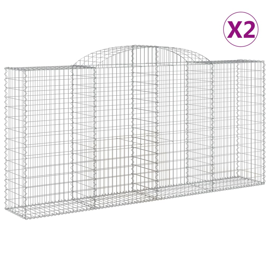 2 db íves horganyzott vas gabion kosár 300x50x140/160 cm (3146737)