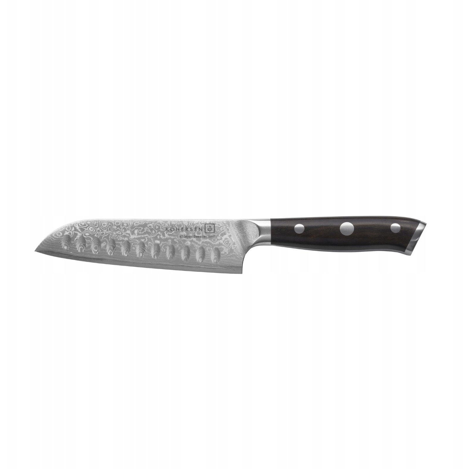 Kohersen Elegance Ebony Wood Rozsdamentes acél Santoku kés 12,7cm - Fekete (72214)