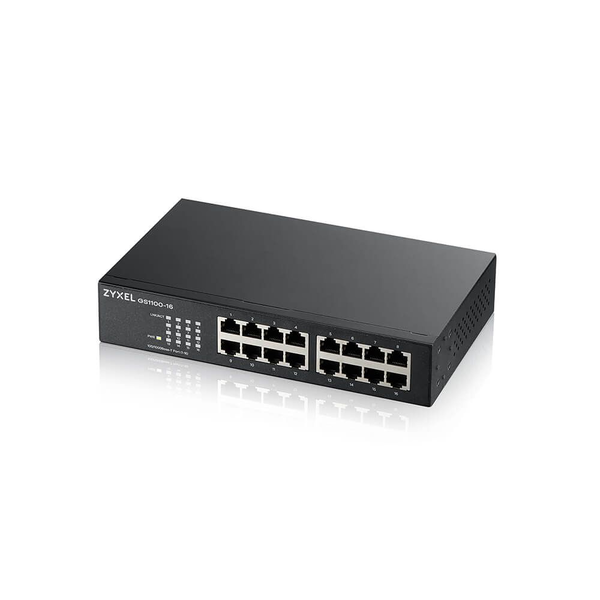 Zyxel GS1100-16 Ikke administreret Gigabit Ethernet (10/100/1000) Sort