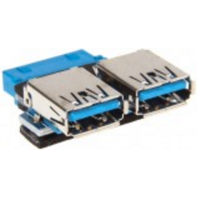 InLine 33444I 2x USB A USB 3.0 (19pin) Nero, Blu
