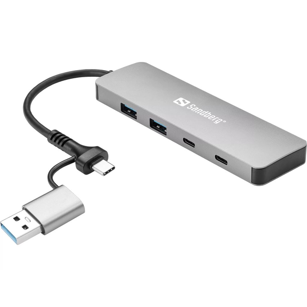 SANDBERG Hub - USB-C/A - 2 x SuperSpeed USB 3.0 + 2 x USB-C