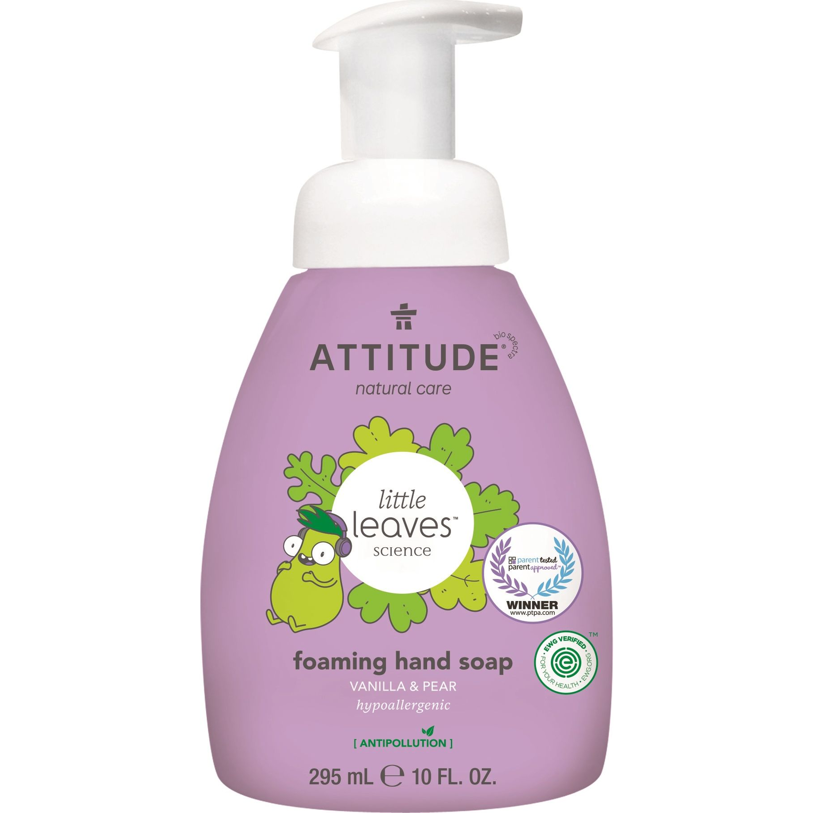 ATTITUDE Little leaves gyermek habzó kézmosó vanília és körte illattal, 295 ml (ATT00553)