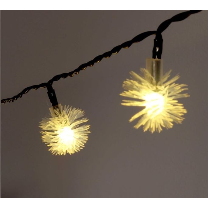 IRIS Zúzmara alakú 3cm/6m/IPX3 szabványos/meleg fehér/30db LED-es/napelemes fénydekoráció (315-04) (315-04)