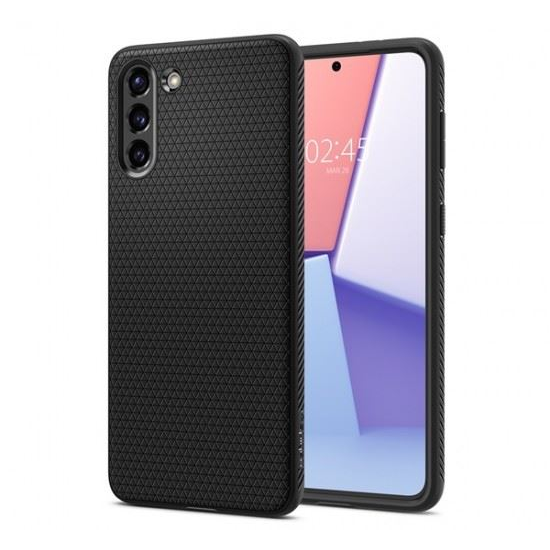Противоударен Силиконов Калъф за SAMSUNG S21, SPIGEN Liquid Air Case, Черен