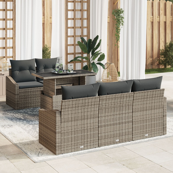 Kerti Kanapé Szett párnával 6 pcs Szürke 100 x 55 x 73 cm