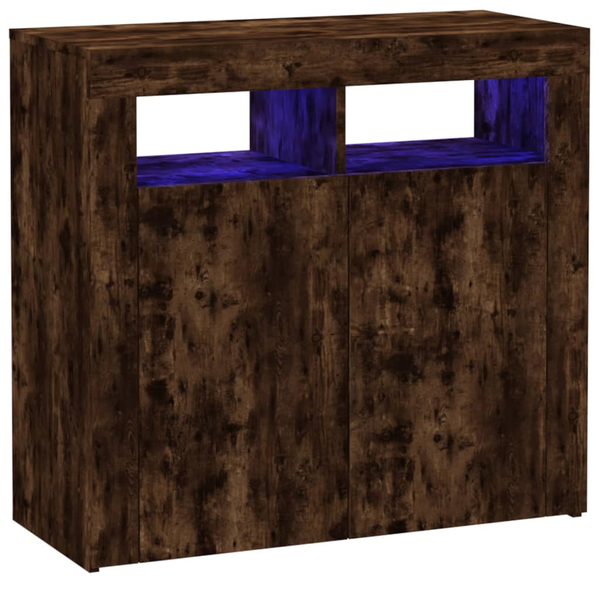 vidaXL Szafka z oświetleniem LED, przydymiony dąb, 80x35x75 cm