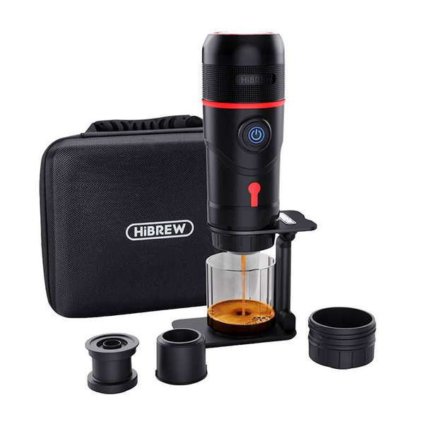 HiBREW H4-premium 3az1-ben hordozható kávéfőző adapterrel és tokkal