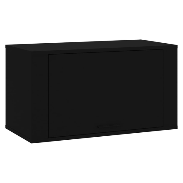 Стенен шкаф за обувки vidaXL, Черен, 70x35x38 см, Инженерно дърво