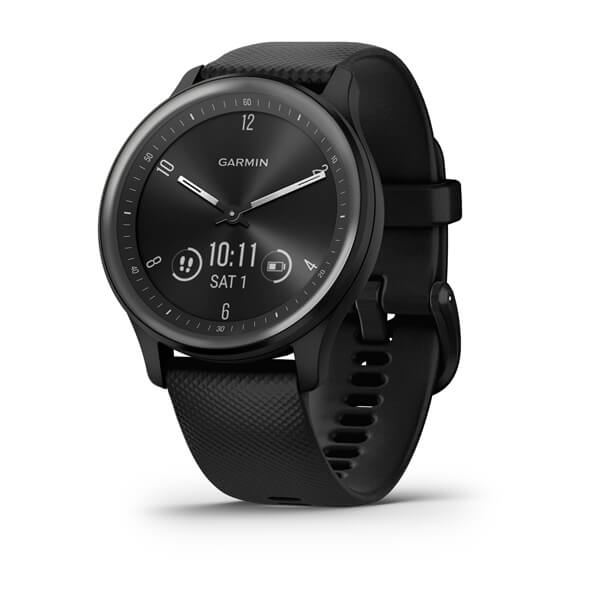 Garmin vívomove Sport hibrid okosóra 40mm fekete szilikon szíjjal (010-02566-00)