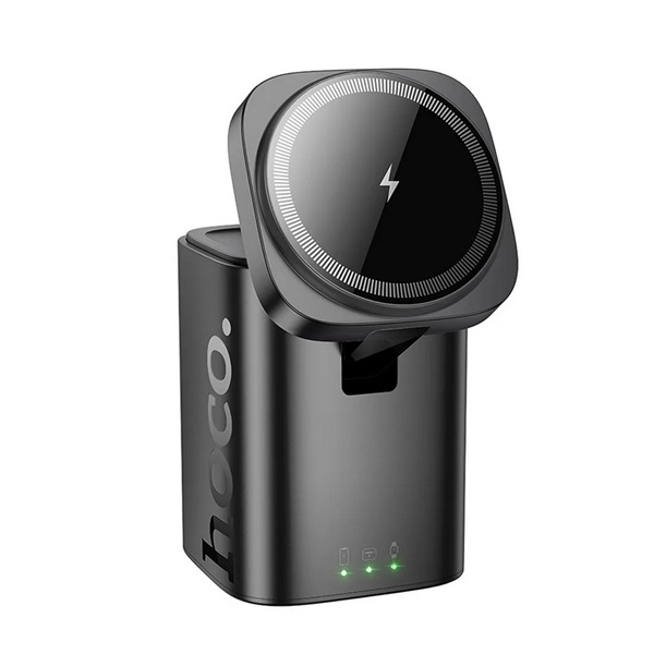 Hoco asztali töltő 3in1 (15W, wireless, mágneses, Apple Watch töltő) FEKETE Apple Watch Series 5 44mm / Watch Series 5 40mm / Watch Series 4 44mm (CQ20)